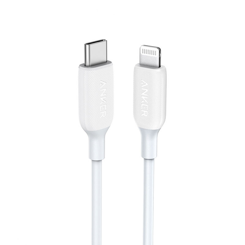 Anker USB C to Lightning Cable,6 ft,Powerline III MFi Certified Fast Charging Lightning Cable for iPhones & Airpods Pro,Supports Power Delivery,White - 18 Months Local Warranty  A8832H21