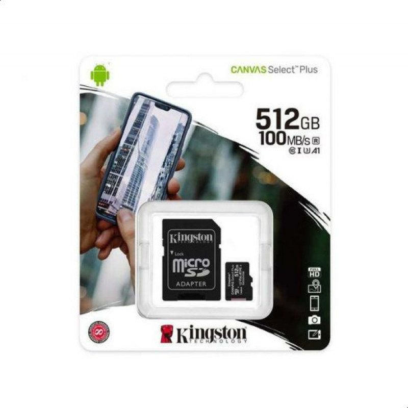 Kingston  512GB Canvas Select Plus  Memory Card with SD Adapter