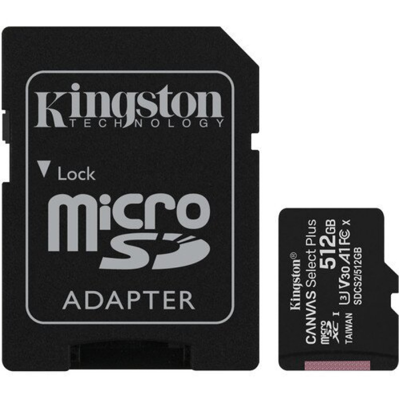 Kingston  512GB Canvas Select Plus  Memory Card with SD Adapter