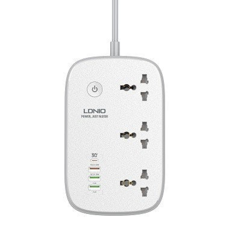 LDNIO WiFi Smart Power Strip 2500W 3 Power Socket 4 USB Ports   SCW3451-EU