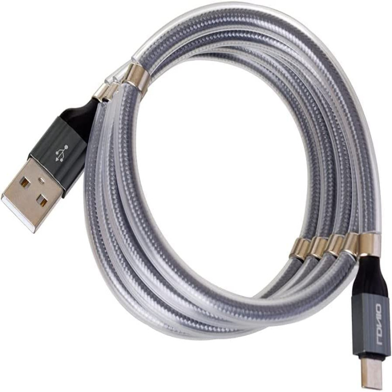 LDNIO LS491 Magnetic Absorption Micro Usb Data Cable 1M, Anti Bending - Grey