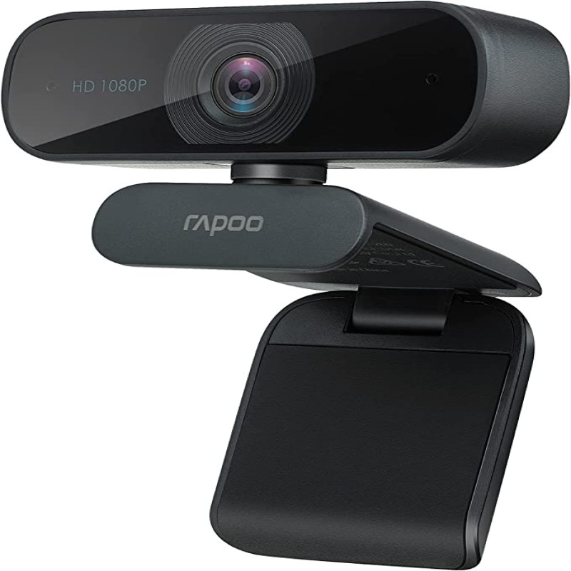 Rapoo C200 720P/30FPS HD USB Webcam -Dual Noise Reduction Mic -100 Wide-angle Lens -Black