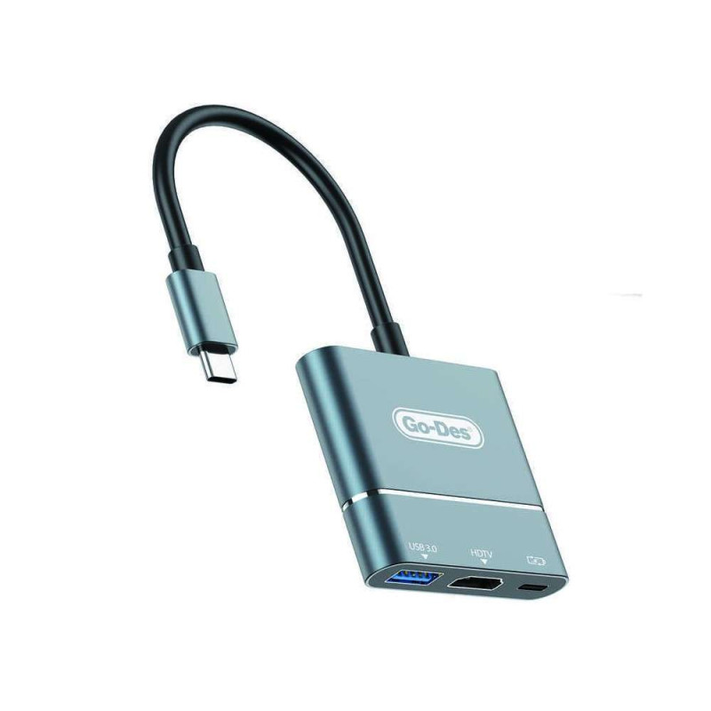 GO DES GD-6827 TYPE-C TO HDTV 3 IN 1 CONVERTER ADAPTER