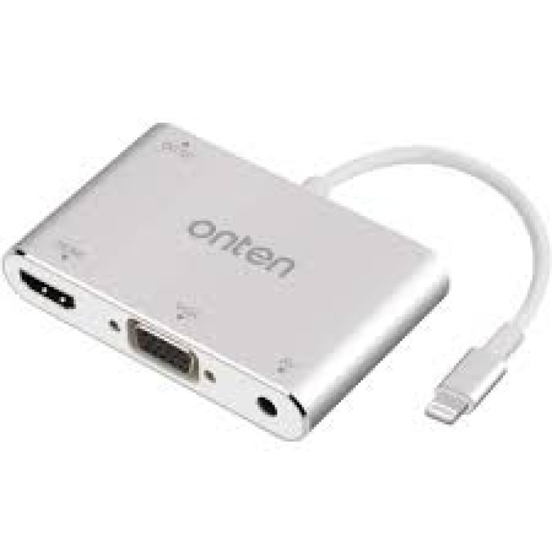 ONTEN Lightning Digital AV Adapter to HDMI+VGA dongle | OTN-7585C