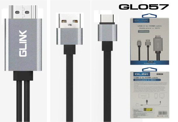 GLINK GL-057 USB C TO HDMI CABLE SUPPORT TYPE C MOBILE PHONE TO HDTV
