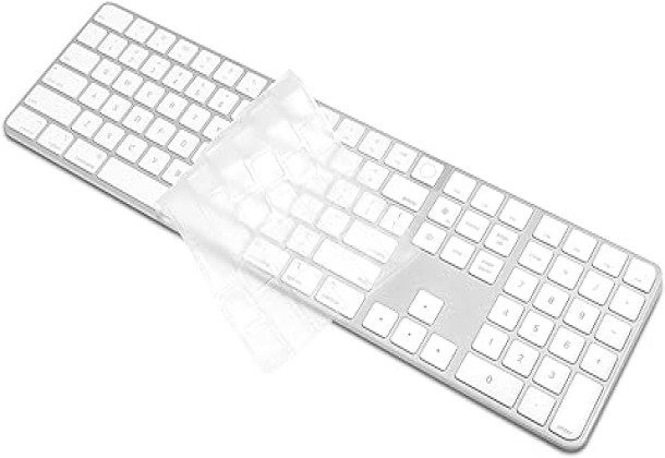 ProElife Ultra Thin Keyboard Cover Skin for Apple Magic Keyboard with Touch ID and Numeric Keypad Model-A2520 (for 2022 Mac Studio & 2021 Apple..