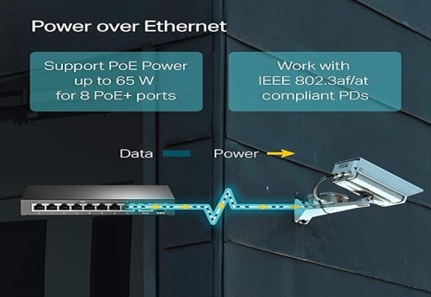 TP-Link 9 Port (TL-SF1009P) Fast Ethernet 10/100Mbps PoE Switch 8 PoE+ Ports @65W Sturdy Metal w/Shielded Ports Protection Extend Mode Priority Mode Isolation Mode Black