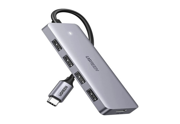 UGREEN 70336 CM219 4Ports USB3.0 HUB with USB-C Power Supply -Space Grey