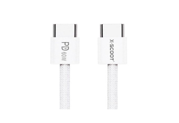 X-Scoot CL-122 Fast Charging Data Cable Type-C To Type-C 100 CM And 2.4 A Current - White