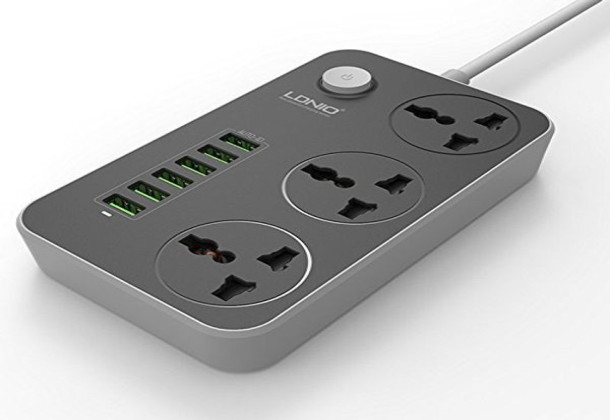 Ldnio Power Strip 3 Power Socket 6 USB 2.M