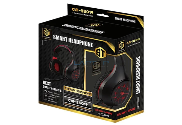 GM-3502 Wired Gaming Smart Headphone - Green/Black