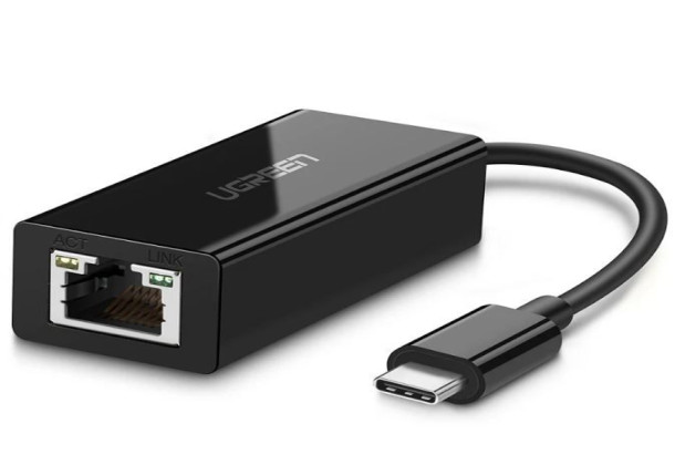 UGreen 50307 USB-C 3.1 G1 Male to Gigabit Ethernet Female Adapter-BK