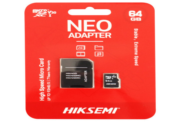 MICRO SD 64GB HIKSEMI NEO CLASS 10 V30