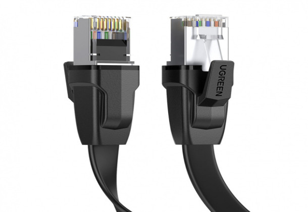 Flat Network Cable with Metal U/FTP Ethernet RJ45 Cat Plugs. 8 to 40Gbps Ugreen 10979 0.5m