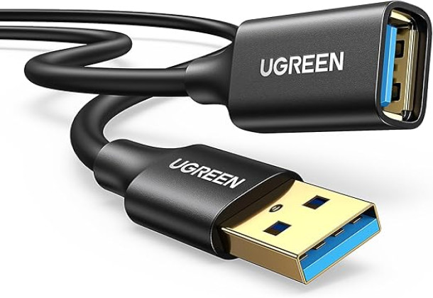 UGREEN USB 3.0 Male To Female Gold Plated Extension Cable with 5Gbps Transfer Speed Compatible With PC, Game Consoles, Monitors (1M)