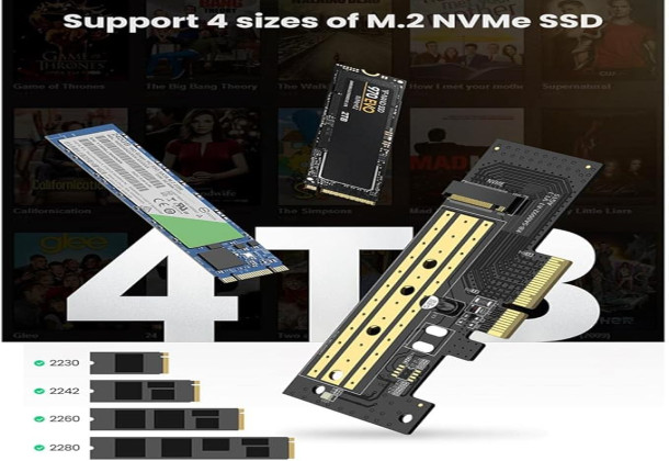 Ugreen 70504 M.2 NVMe + M.2 SATA To PCI Express 3.0 x4 Expansion Adapter Card