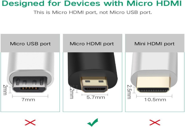 UGREEN 20106 Micro HDMI Male to HDMI Female Adapter -Black