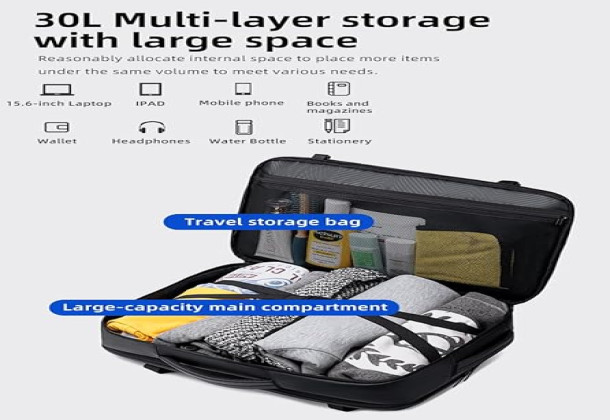 Golden Wolf 30L Backpack – Sleek Water-Resistant Design Ideal for Travel Work & College with Laptop Compartment & Smart Organization-GB00734, M