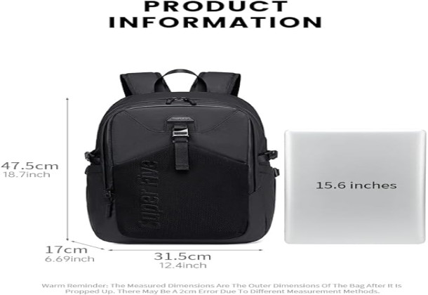 Super Five Backpack for Men 25L Travel Casual Laptop Bag with 15.6-inch Laptop Pocket Water-resistant Multi-pockets Large Capacity College Backpack FB00701