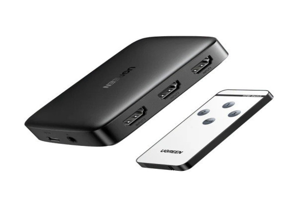 UGREEN 80125 CM332 HDMI Switcher 3-in-1 Out 4K 30Hz (Black)